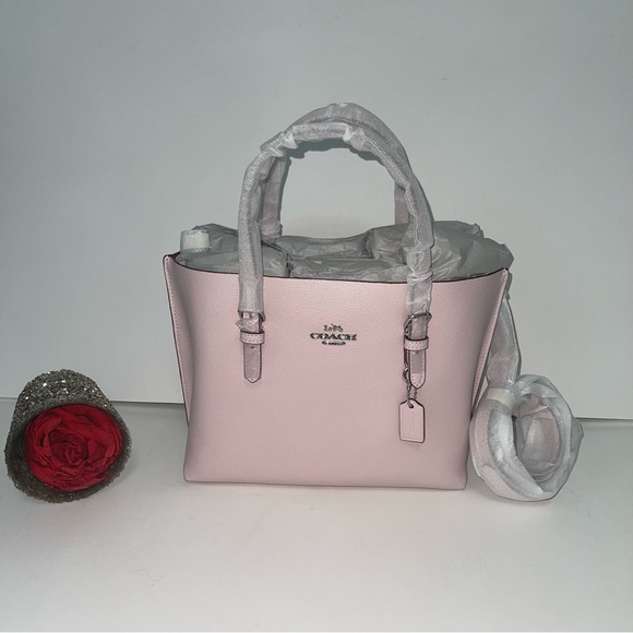 Coach Mollie Tote 25 In Ice Pink & Silver - New With Tag- Reemoly - Picture 2 of 16